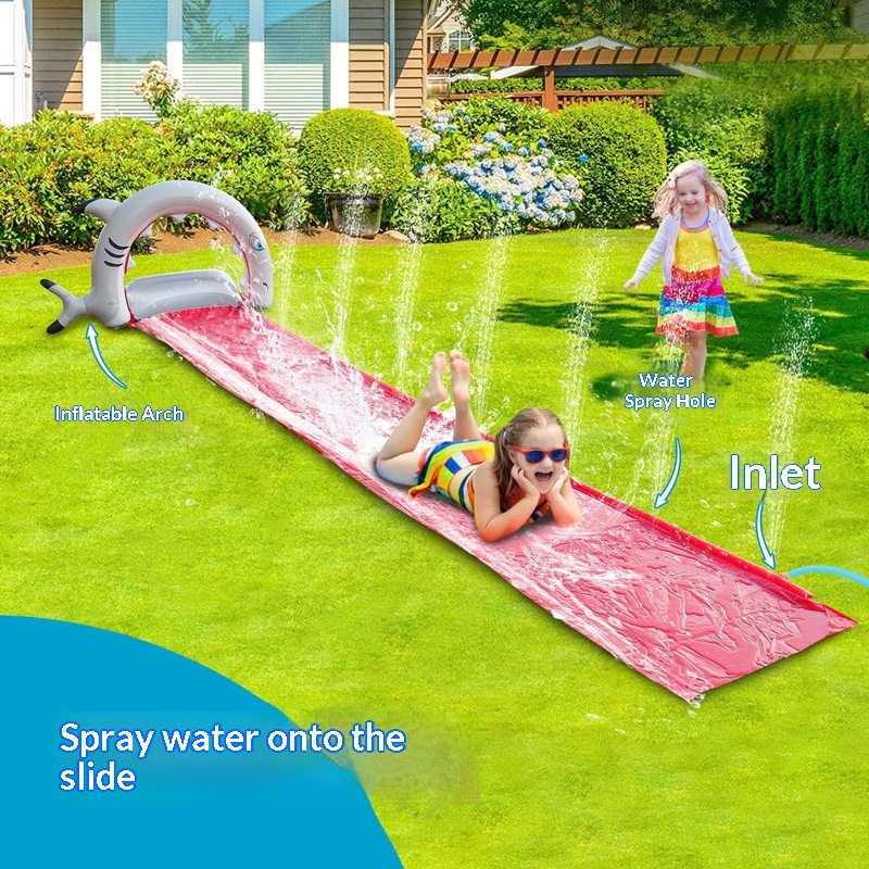 Kids Outdoor Water Sprinkler - Inflatable Whale Water Slide Sprinkler Pad