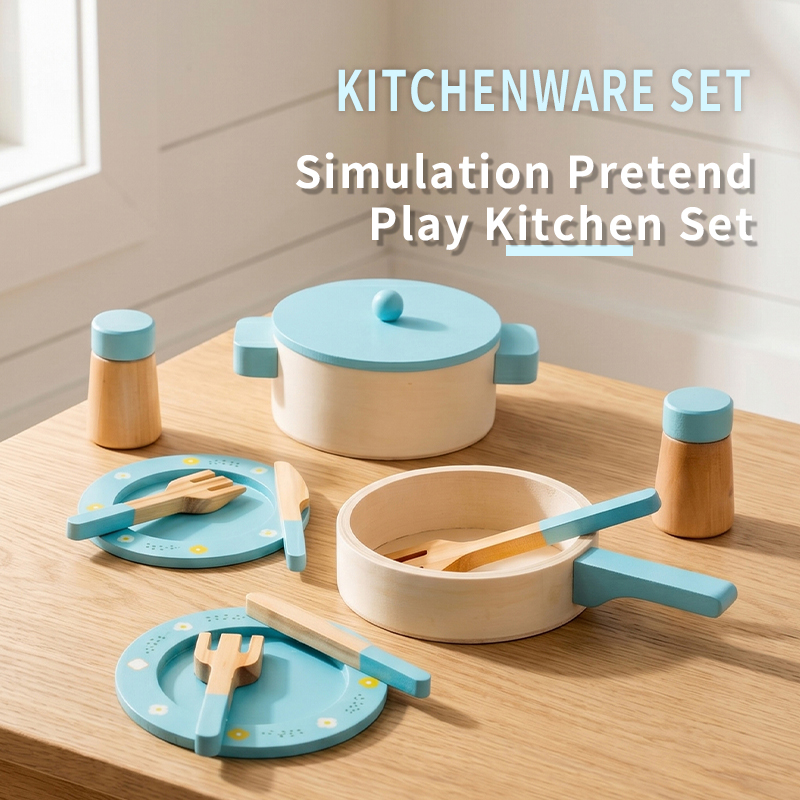 Kids Outdoor Kitchen Set - Wooden Kitchen Play Set for Kids,