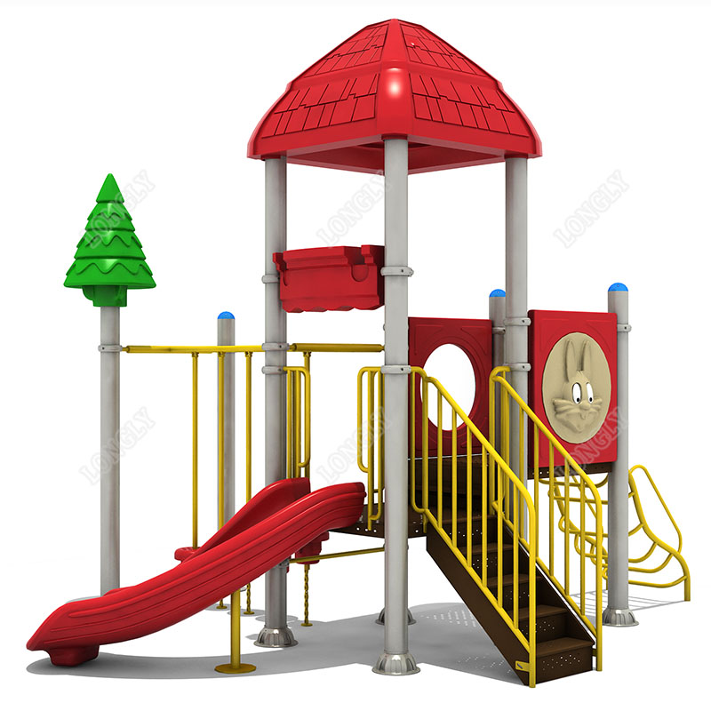 Kids Outdoor Playground - Red Plastic Slide for Kids LLDPE
