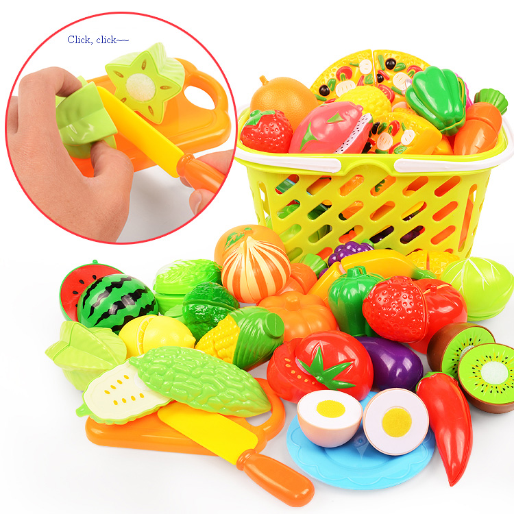 Kids Outdoor Kitchen Set - Cutting Play Food Set For Kids