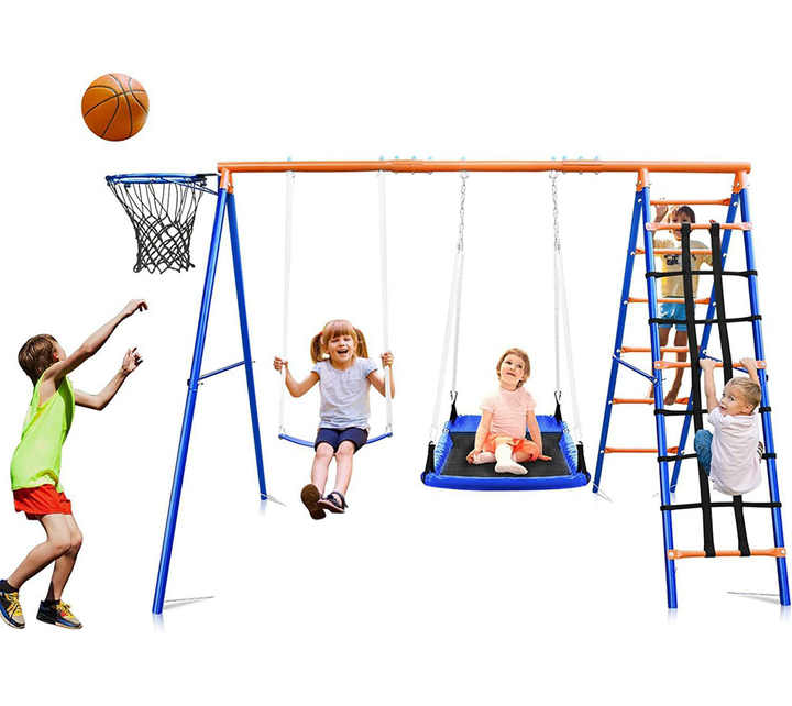 3-in-1 Kids Swing Slide Climbi - Kids Outdoor Hanging Chair 评论和价格