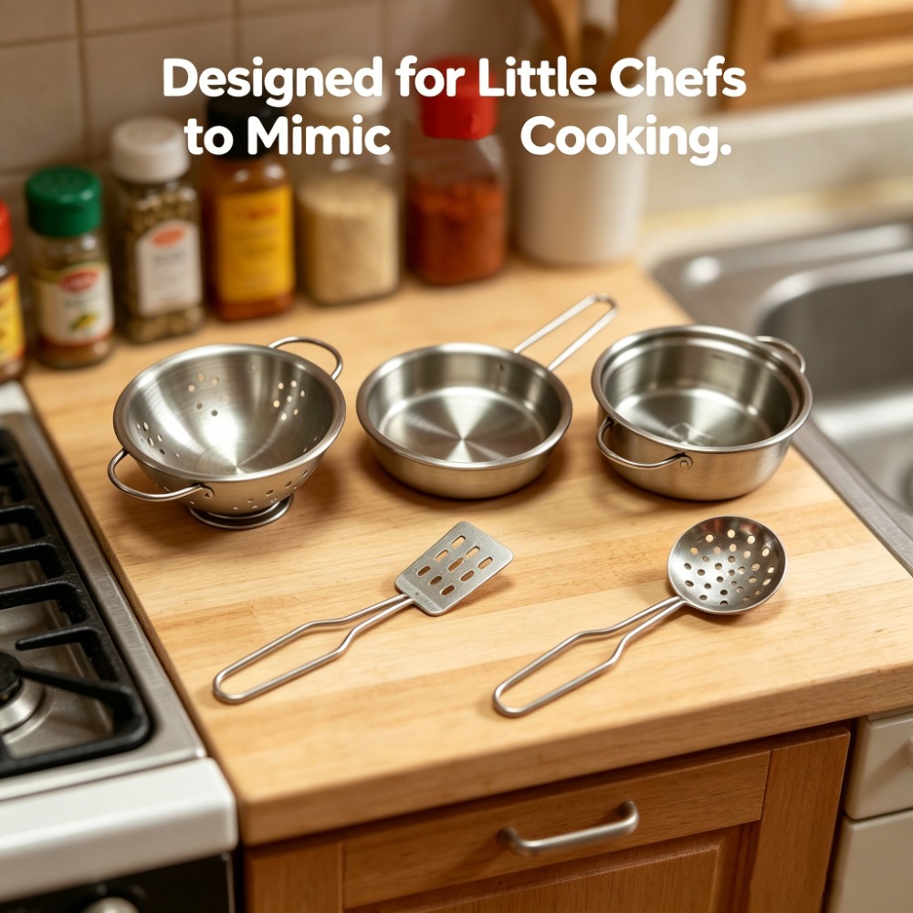 5Pcs Kids Stainless Steel Cook - Kids Outdoor Kitchen Set 评论和价格