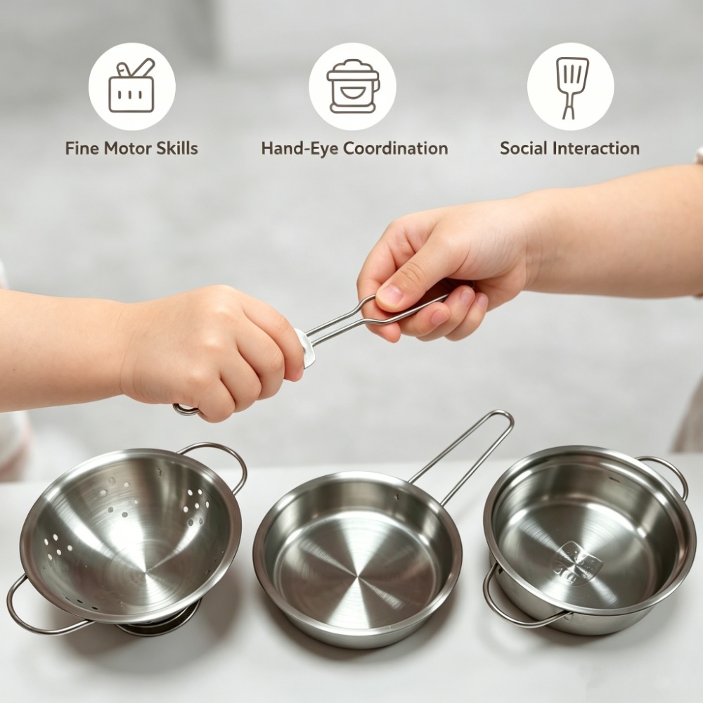 5Pcs Kids Stainless Steel Cook - Kids Outdoor Kitchen Set 评论和价格