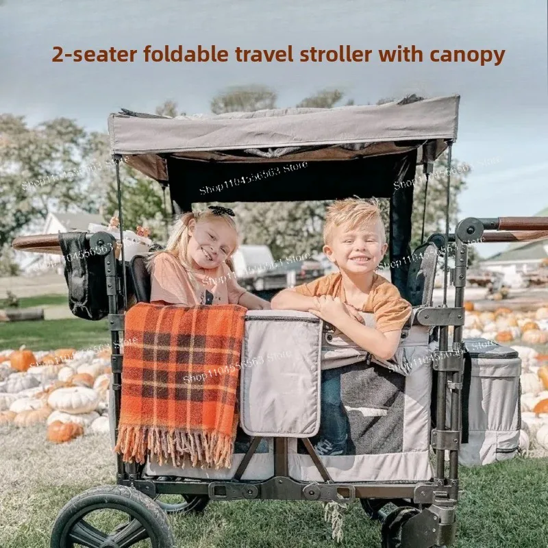2-Seat Folding Wagon with Cano - Kids.Outdoor Utensils 评论和价格