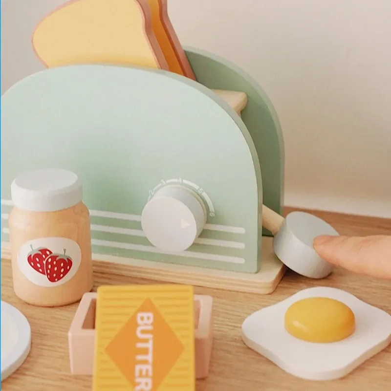 Wooden Simulation Toaster Toy  - Kids Outdoor Kitchen Set 评论和价格