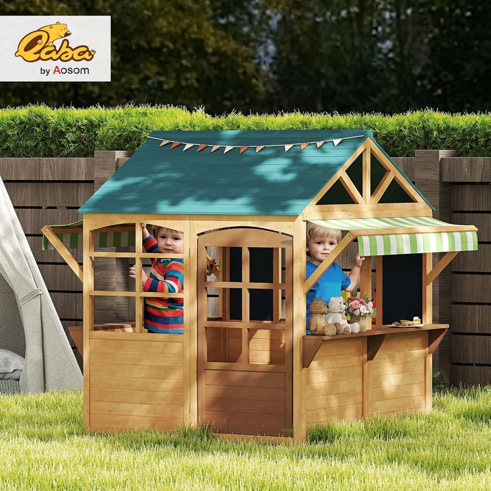 Qaba oldable Outdoor Playhouse - Qaba Kids Outdoor Playhouse 评论和价格