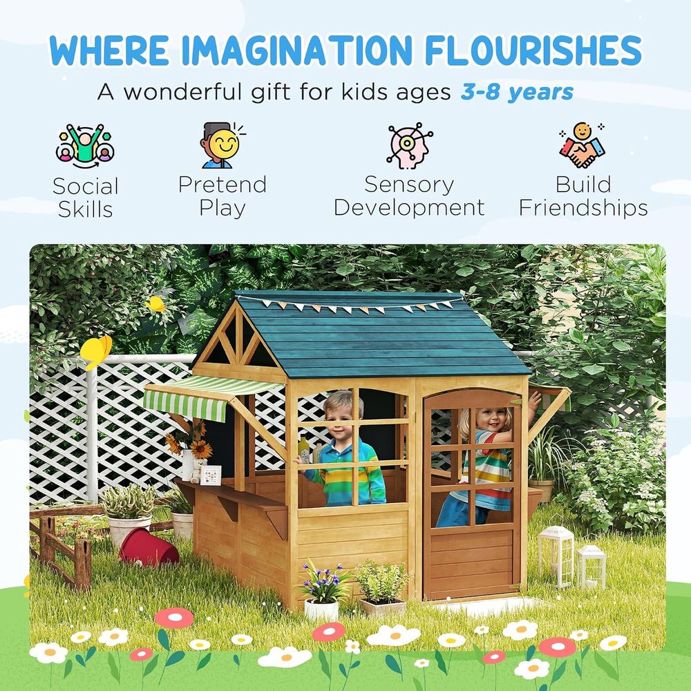 Qaba oldable Outdoor Playhouse - Qaba Kids Outdoor Playhouse 评论和价格