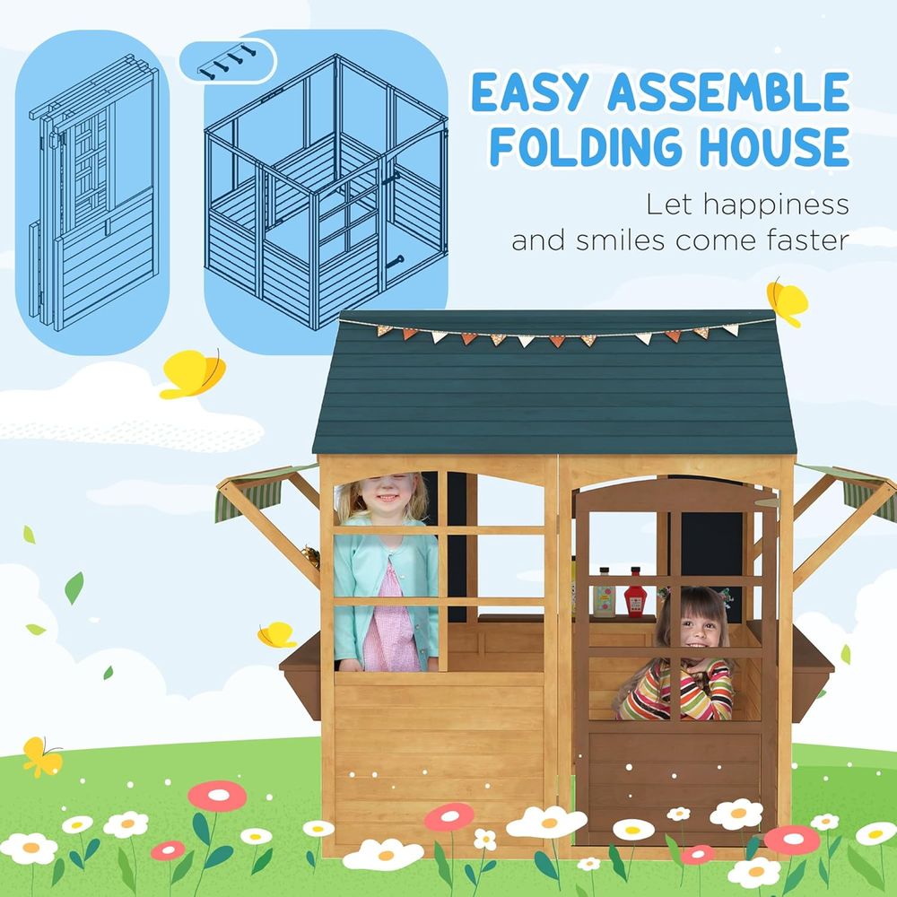Qaba oldable Outdoor Playhouse - Qaba Kids Outdoor Playhouse 评论和价格