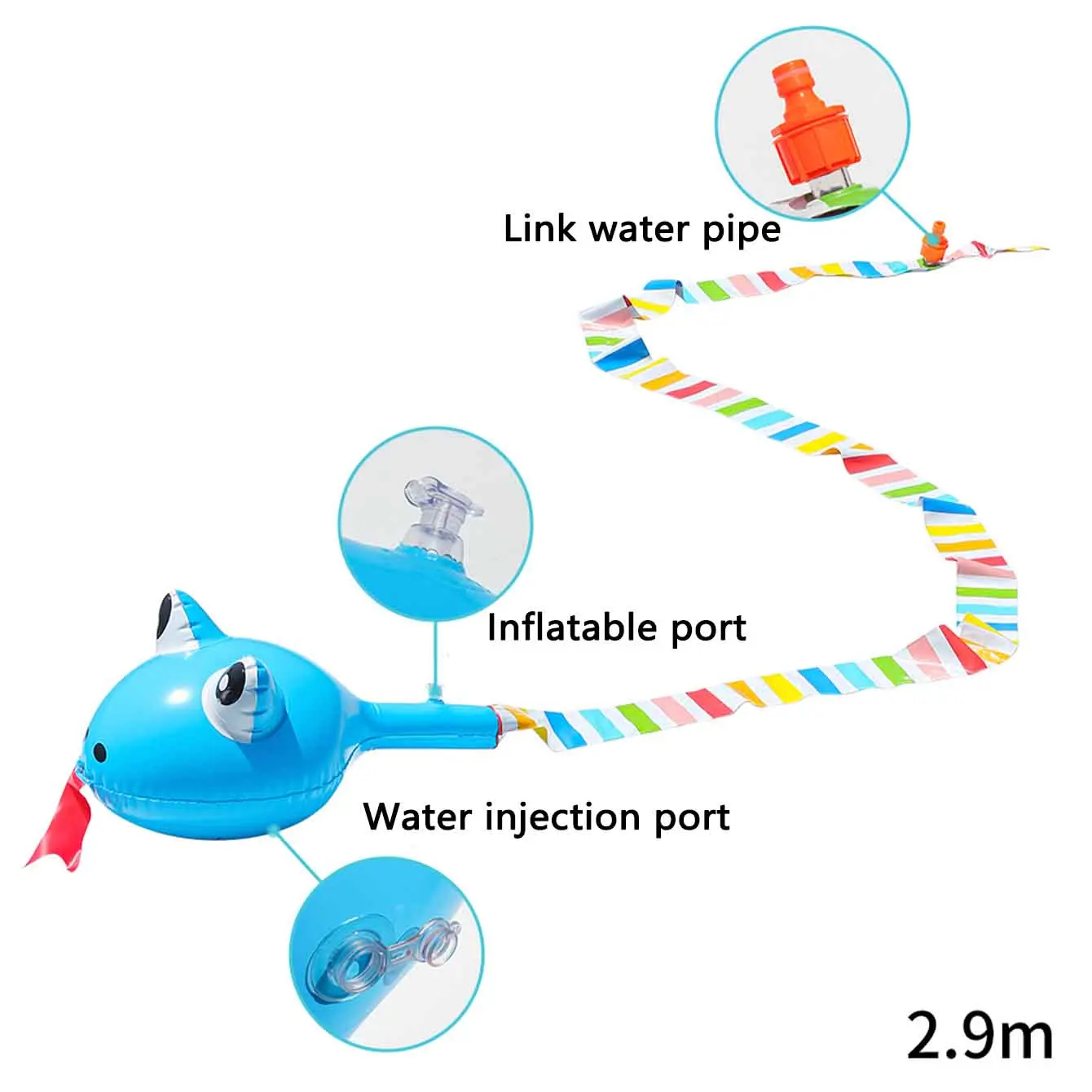 Inflatable Water Spray Snake T - Kids Outdoor Playground 评论和价格