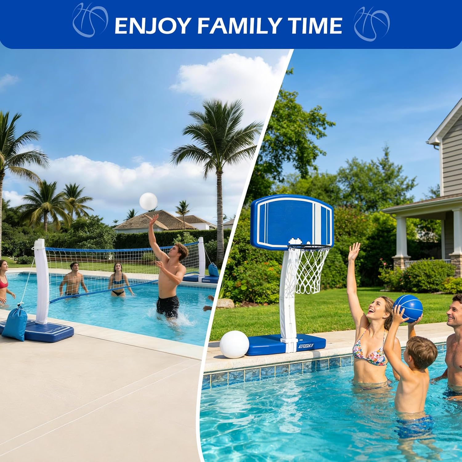 Above Ground Pool Basketball H - Kids Outdoor Volleyball 评论和价格