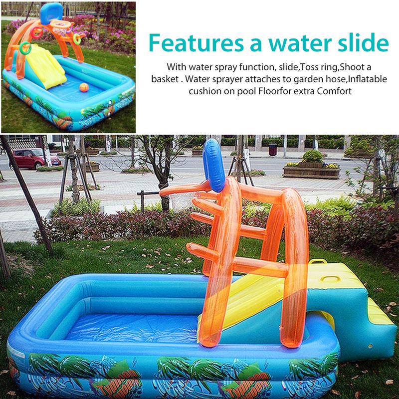 New Water Slide Children Fun L - Kids Outdoor Slide Set 评论和价格