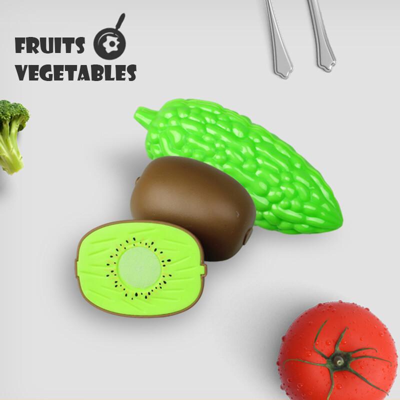 Cutting Play Food Set For Kids - Kids Outdoor Kitchen Set 评论和价格