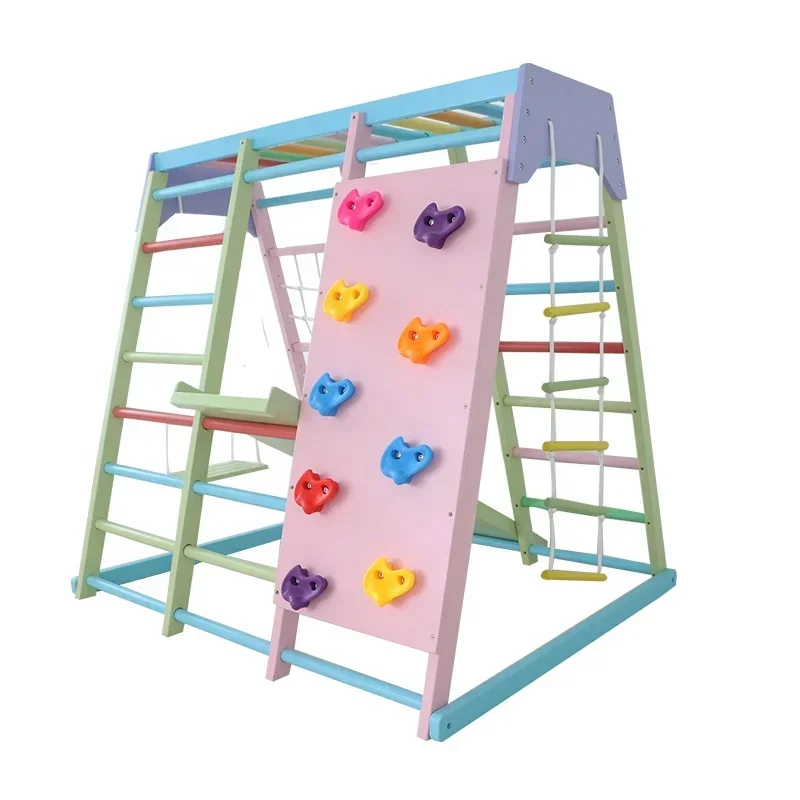Kids Wooden Climbing Frame Ind - Kids Outdoor Slide Set 评论和价格