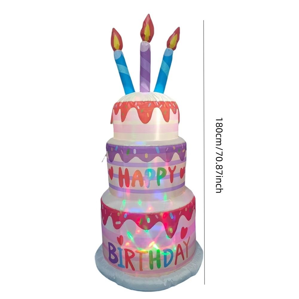1.8M Inflatable Birthday Cake  - Kids Outdoor Decor 评论和价格
