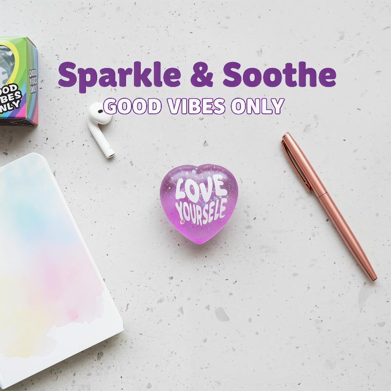 Soft Glitter Heart Squeeze Toy - Kids Outdoor Quotes 评论和价格
