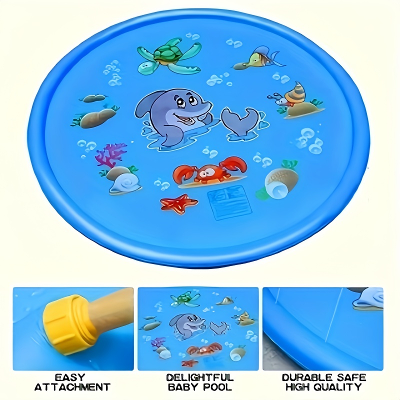 Children Play Spray Mat 100cm  - Kids Outdoor Water Sprinkler 评论和价格
