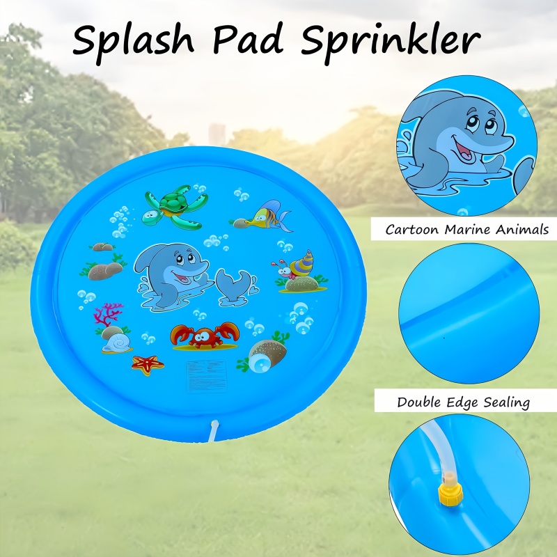 Children Play Spray Mat 100cm  - Kids Outdoor Water Sprinkler 评论和价格